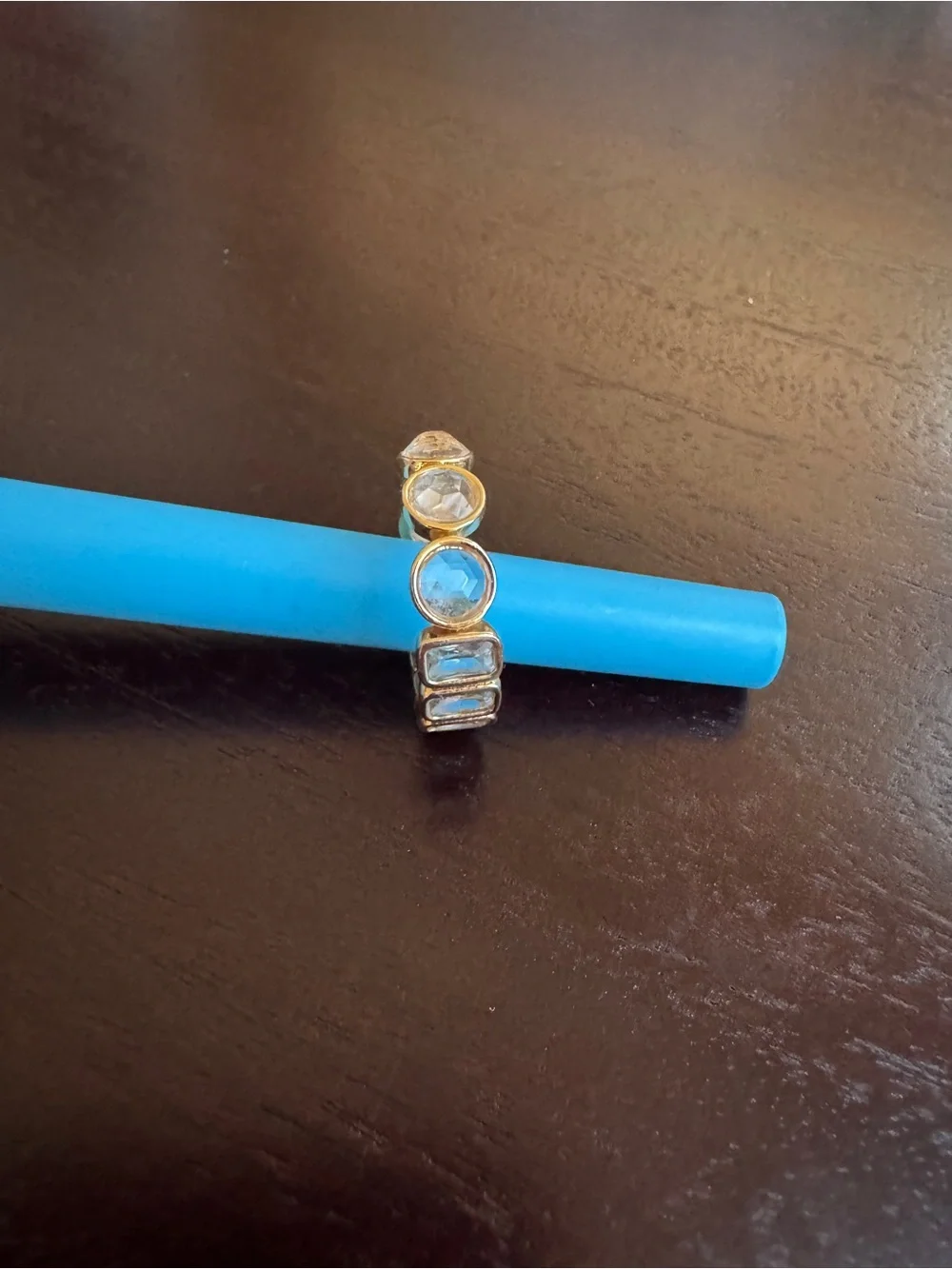 Anthropologie two stone crystal ring